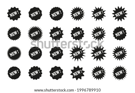 Callout star shapes. New starburst price stickers. Product tag labels. Discount promo boxes, stamps. Circle splash badges. Set of star bursts isolated on white background. Vector illustration