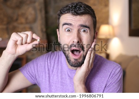 Man experiment terrible pain after breaking a molar Royalty-Free Stock Photo #1996806791