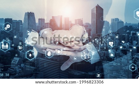 Sustainable business concept. Partnership. Management strategy. Sustainable development goals. SDGs. Group of people. Human Resources. Royalty-Free Stock Photo #1996823306