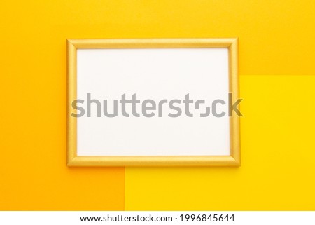 Frame on a yellow background. Copy space. View from above. High quality photo