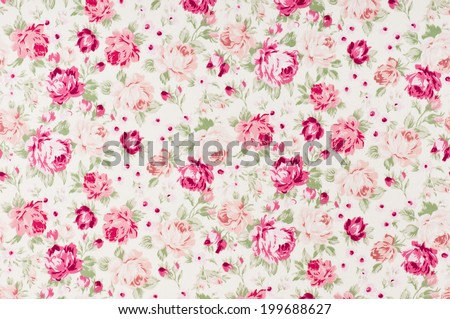 texture, print and wale of fabric in seamless beautiful floral pattern Royalty-Free Stock Photo #199688627
