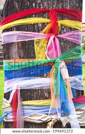 Fabric in multi color on tree