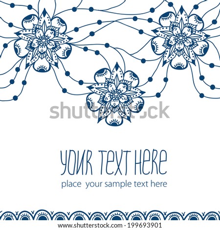Template of greeting card with flowers. Vector illustration