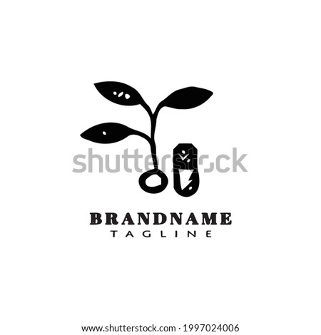 simple nature herb logo icon design template modern vector illustration