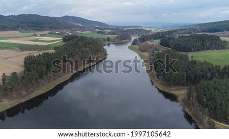 The eixendorfer stausee in spring, picture was taken with a drone