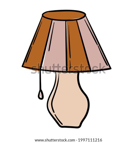 Doodle sticker of an interior lamp in a house