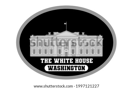 white house united states of america president. flat style image