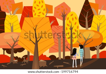 Forest in autumn 