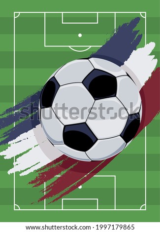 soccer sport poster with balloon