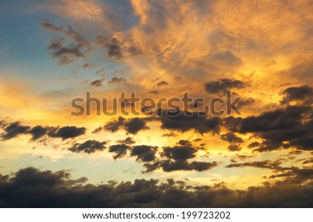 Dramatic sky with stormy clouds Nature composition.