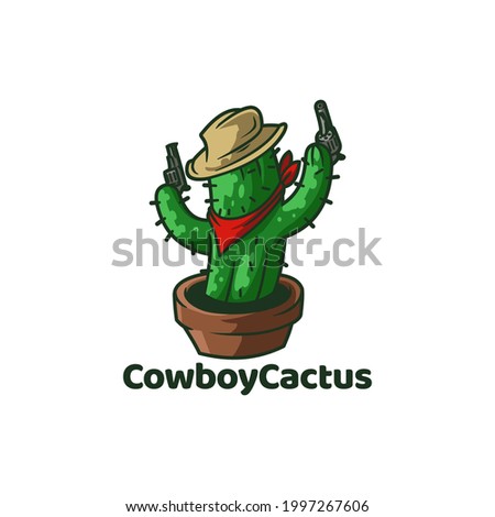cowboy cactus desert retro landscape hat wild country texas