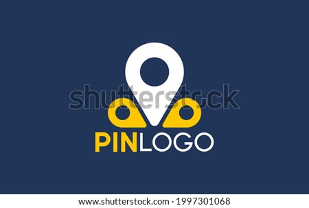 Pin logo icon design template vector elements for your company brand