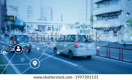 Transportation and technology concept. ITS (Intelligent Transport Systems). Mobility as a service. Royalty-Free Stock Photo #1997301131