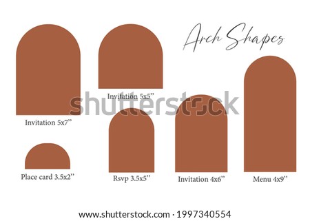 Arch Shape template, Arch Wedding invitations, laser cut invitation, menu, place card Royalty-Free Stock Photo #1997340554