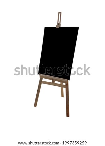 Empty blackboard and sign board.  Isolated on White background and clipping path. 
For writing text and inserting pictures. 
(With copy space.)