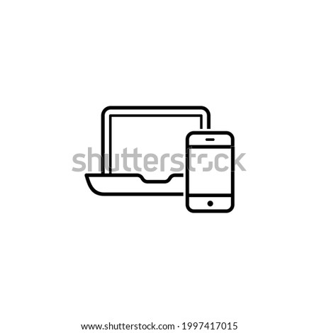 Responsive design icon. Phone and laptop icon symbol vector illustration