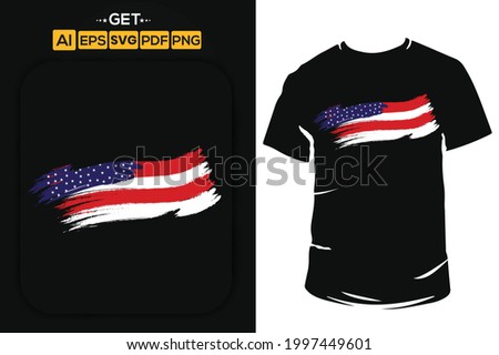4th of July, USA Independence day. American freedom day t shirt design with flag and stars.