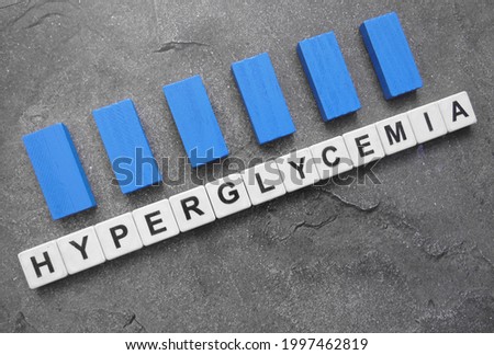 Hyperglycemia, word from alphabet with background.