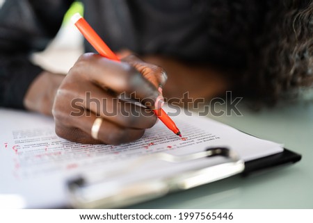 Script Proofread And Sentence Grammar Spell Check. Correct Mistakes Royalty-Free Stock Photo #1997565446