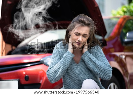 Neck Pain After Car Accident. Injury Claim And Stress Royalty-Free Stock Photo #1997566340