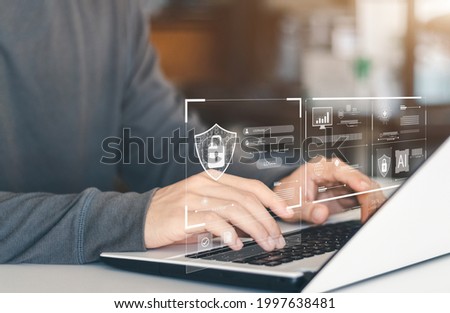 Cyber security internet and networking concept. information security and encryption, secure access to user's personal information, secure Internet access, cybersecurity. Royalty-Free Stock Photo #1997638481
