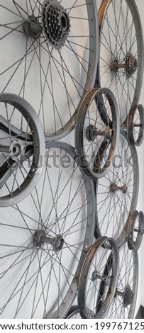 Vintage decoration of used wheel bicycle