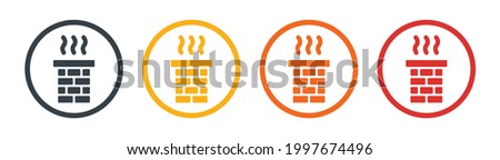 Chimney smoke icon for chimney sweep concept. Vector illustration Royalty-Free Stock Photo #1997674496