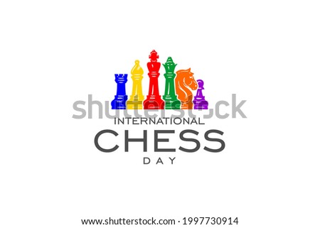 International Chess Day. Holiday concept. Template for background, banner, card, poster, t-shirt with text inscription, vector eps 10