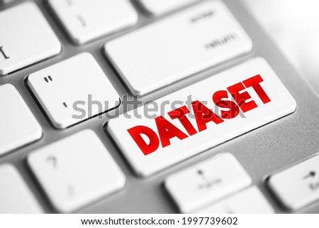 Dataset text quote button on keyboard, technology concept background
