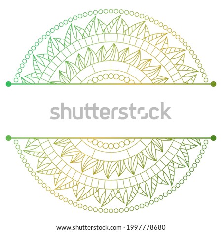 Mandala. Split pattern in form of mandala for Henna Mehndi or tattoo decoration. Decorative ornament in ethnic oriental style, vector illustration.