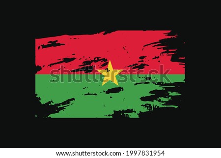 Grunge Style Flag of the Burkina Faso. It will be used t-shirt graphics, print, poster and Background.
