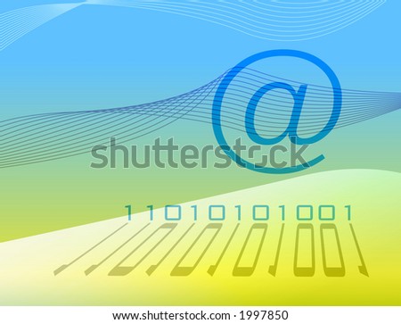 E-mail symbol on colorful abstract background