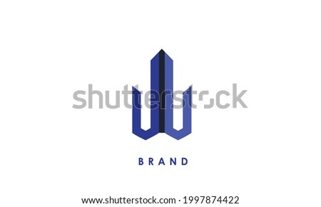 Alphabet letters Initials Monogram logo JU, UJ, J and U