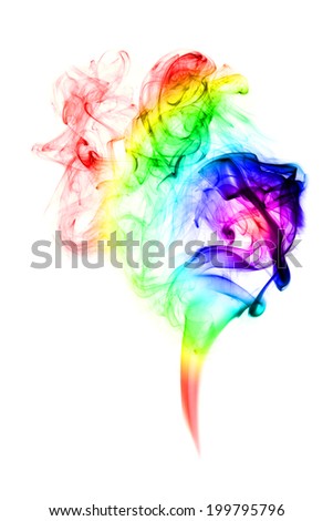 High resolution. beautiful color smoke on white background