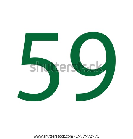 NUMBER FIFTY NINE SIMPLE CLIP ART VECTOR