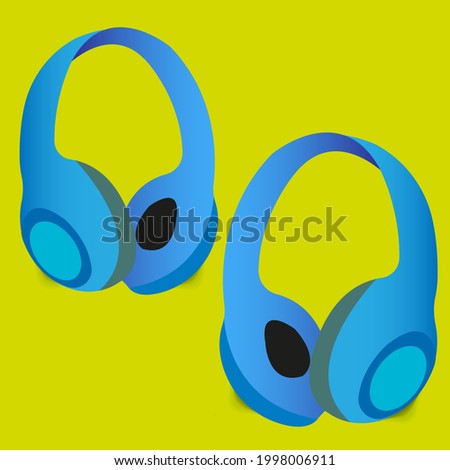 High-quality colorful headphones on a white background. Headphone product in vector design.