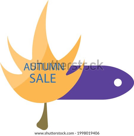 lettering autumn sale and bright orange leaf trade concept