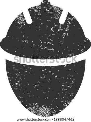 Worker head icon with grunge effect. Isolated vector worker head icon image with scratched rubber texture on a white background.