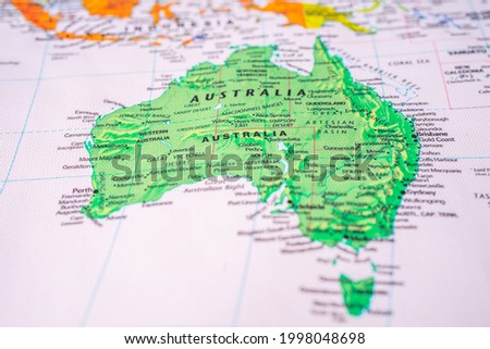 Australia on map travel background texture