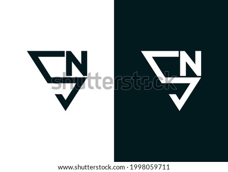 SN NS superman Letter logo design modern vector editable minimal 