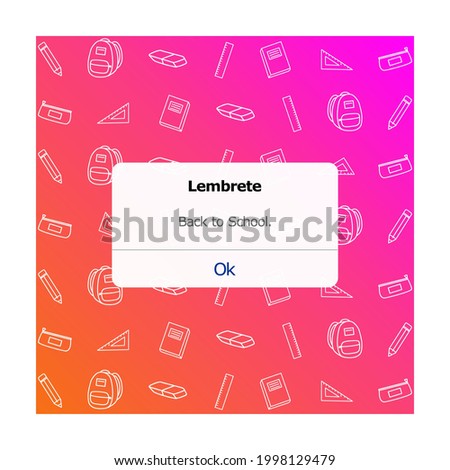 
Editable back to school reminder with colorful background and school elements. Vector illustration. Royalty-Free Stock Photo #1998129479