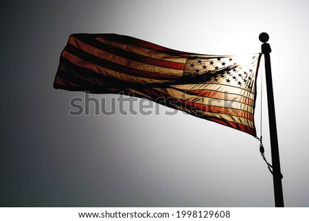 Emotional American flag picture dark and gloomy