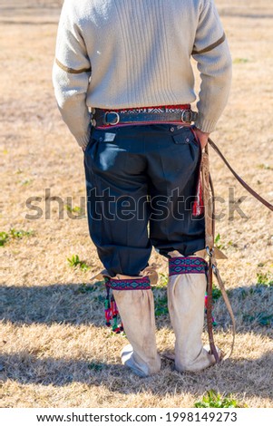 Colt boots, from Argentine gaucho. Vertical photo.