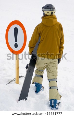 attention a dangerous ski slope