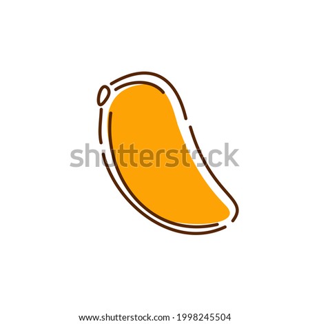Juicy mango icon. Abstract. Vector hand-drawn illustration.