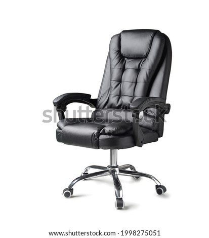 Genuine Leather office chair for Executive Officer, isolated on white background with clipping path. Royalty-Free Stock Photo #1998275051