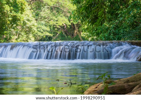 Waterfall in  rain forest at Chet Sao Noi waterfall National Park.