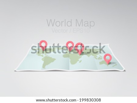 vector illustration world map Royalty-Free Stock Photo #199830308