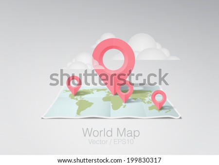 vector illustration world map Royalty-Free Stock Photo #199830317