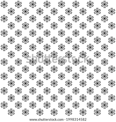 Set of flat flower icons in silhouette isolated on white. flower print vector black and white. Seamless background pattern for gift wrapping paper, textiles, wallpaper.